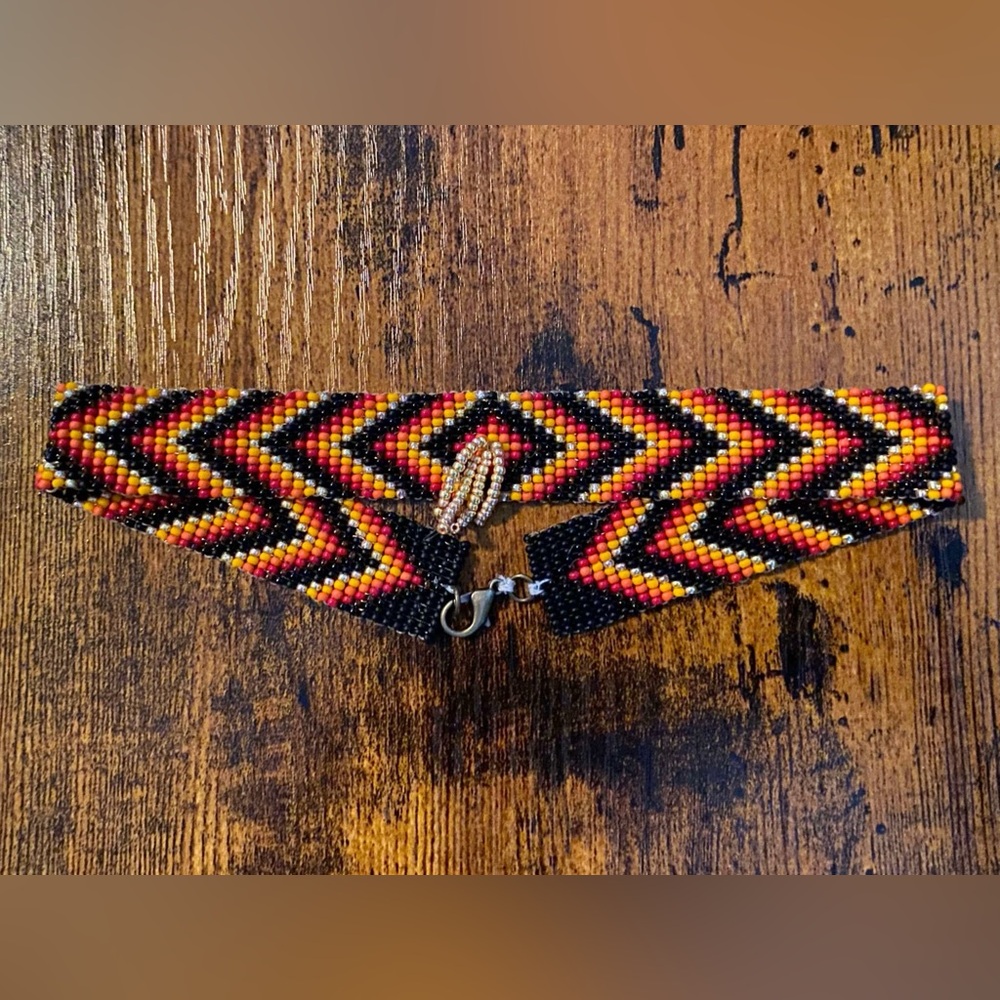 Sunburst Handmade Beaded Choker Necklace